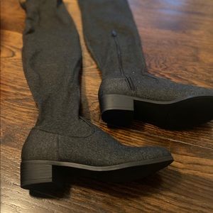 Over the knee dark grey boots